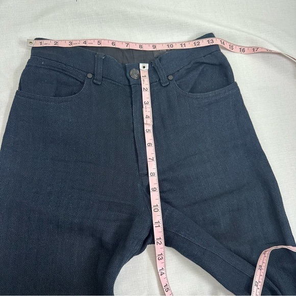 Rag & Bone Women's size 2 Navy Blue Herringbone Wide Straight Leg Ankle Pants - Picture 6 of 11